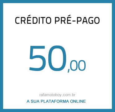 crédito pré-pago 50,00